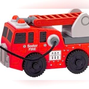 Thomas Friends Wood Railway Train Hook & Ladder Sodor Fire Truck learning curve
